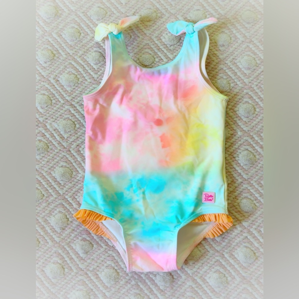 Ruffle Butts - Rainbow Tie Dye One Piece Swimsuit 2T